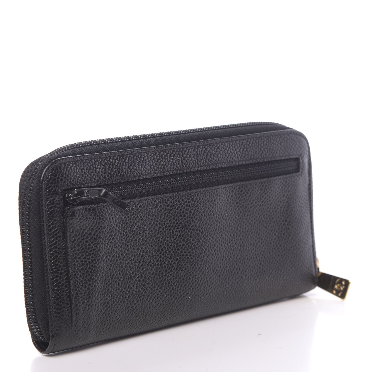 Chanel Caviar Timeless CC Large Gusset Zip Around Wallet Black 3 of 8