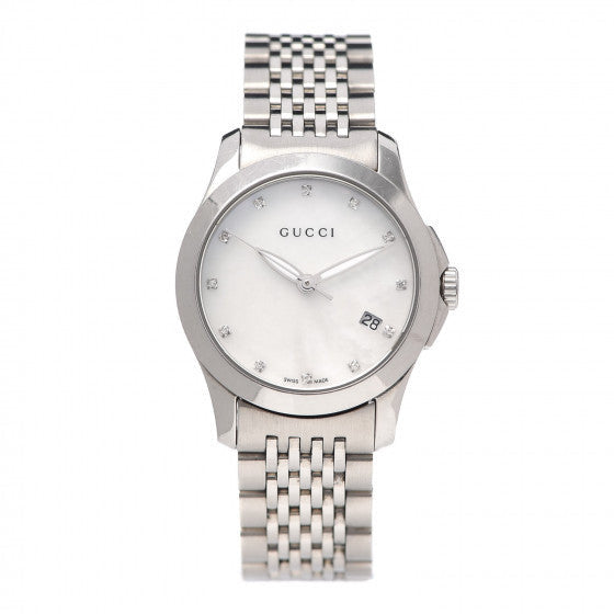 Stainless Steel Diamond Mother of Pearl 27mm G-Timeless Quartz Watch