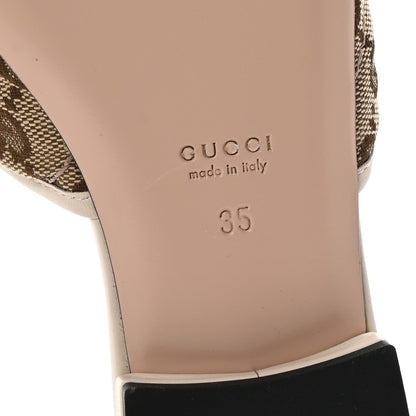 Gucci Monogram Matelasse Diagonal GG Marmont Flat Slide Sandals 35 Beige Ebony Mystic White 7 of 7