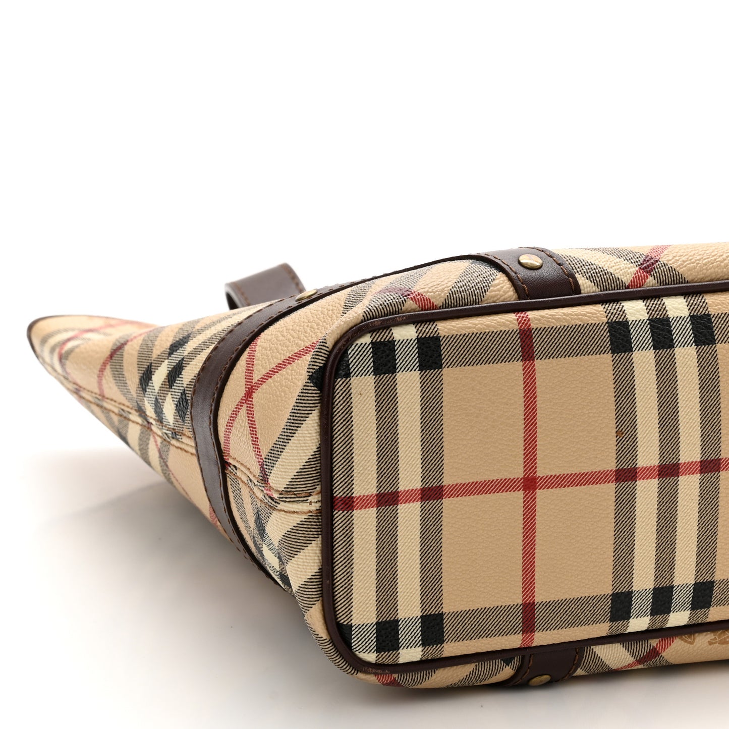 Haymarket Check Studded Tote Chocolate