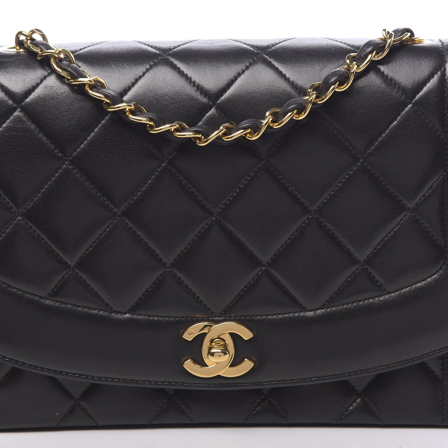 Lambskin Quilted Small Single Flap Black