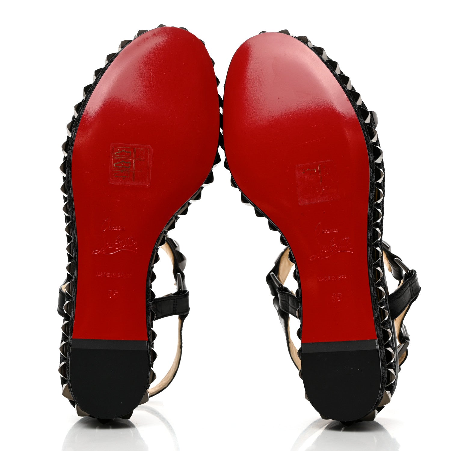 Christian Louboutin Alligator Rope Cataclou 60 Platform Sandals 35 Black 5 of 7