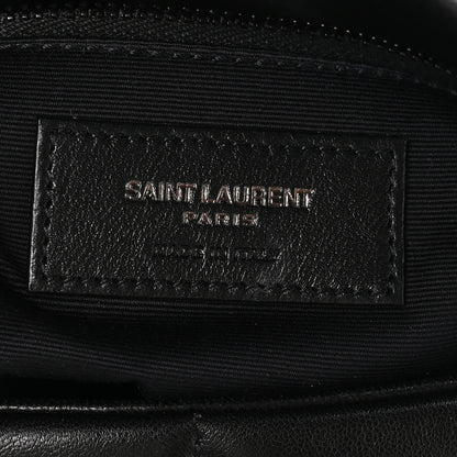 Saint Laurent Lambskin Quilted Monogram Monochrome Small Loulou Puffer Chain Satchel Black 6 of 10