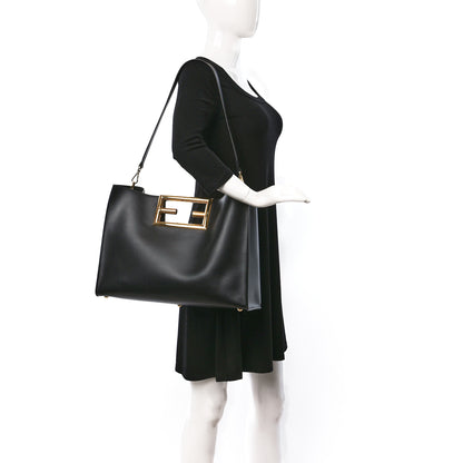 Fendi Vitello King Medium Fendi Way Tote Black 2 of 15