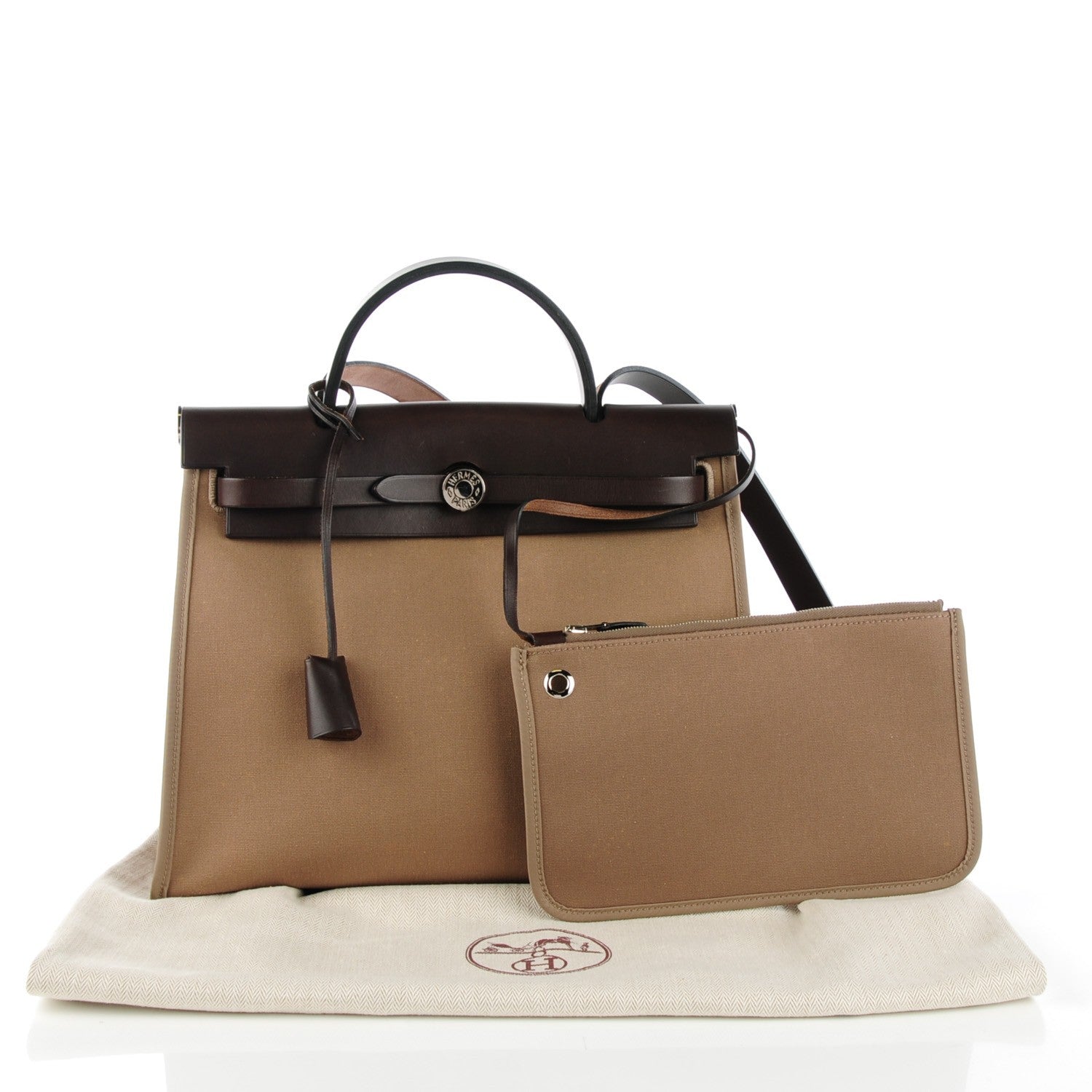 Hermes Vache Hunter Toile Herbag Zip 31 PM Etoupe Ebene 9 of 13