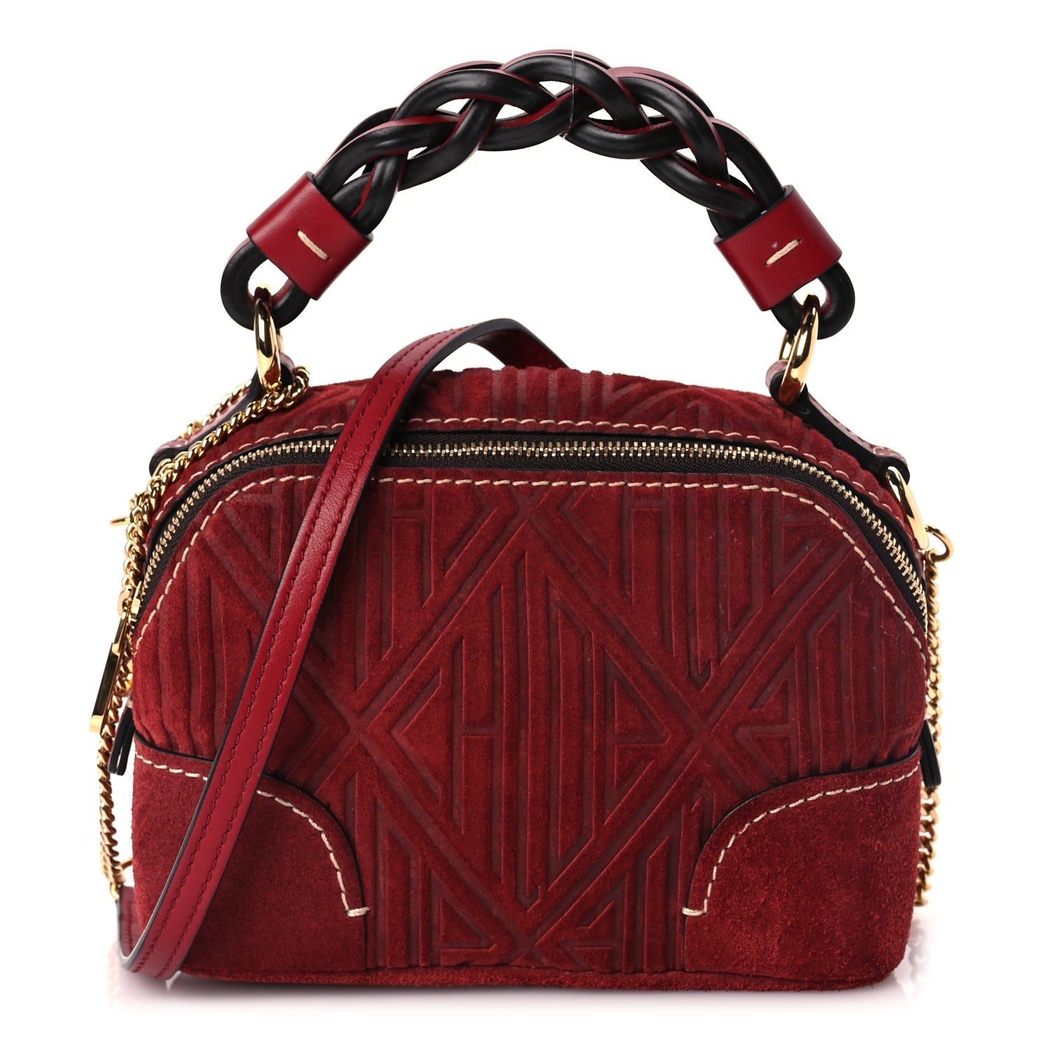 Chloe Suede Mini Daria Chain Bag Red 1 of 8