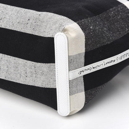 Burberry Coated Canvas Mega Check Medium Doodle Tote Black White 14 of 14
