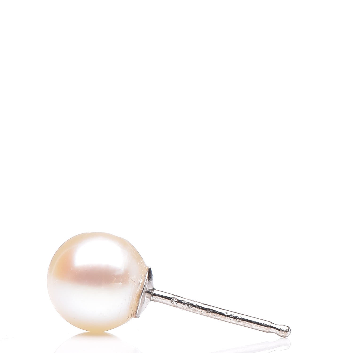 Tiffany 18K White Gold Akoya Pearl 6mm Earrings 4 of 5