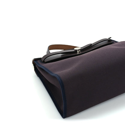 Hermes Vache Hunter Toile Herbag Zip 31 PM Cassis Ebony Indigo 9 of 10