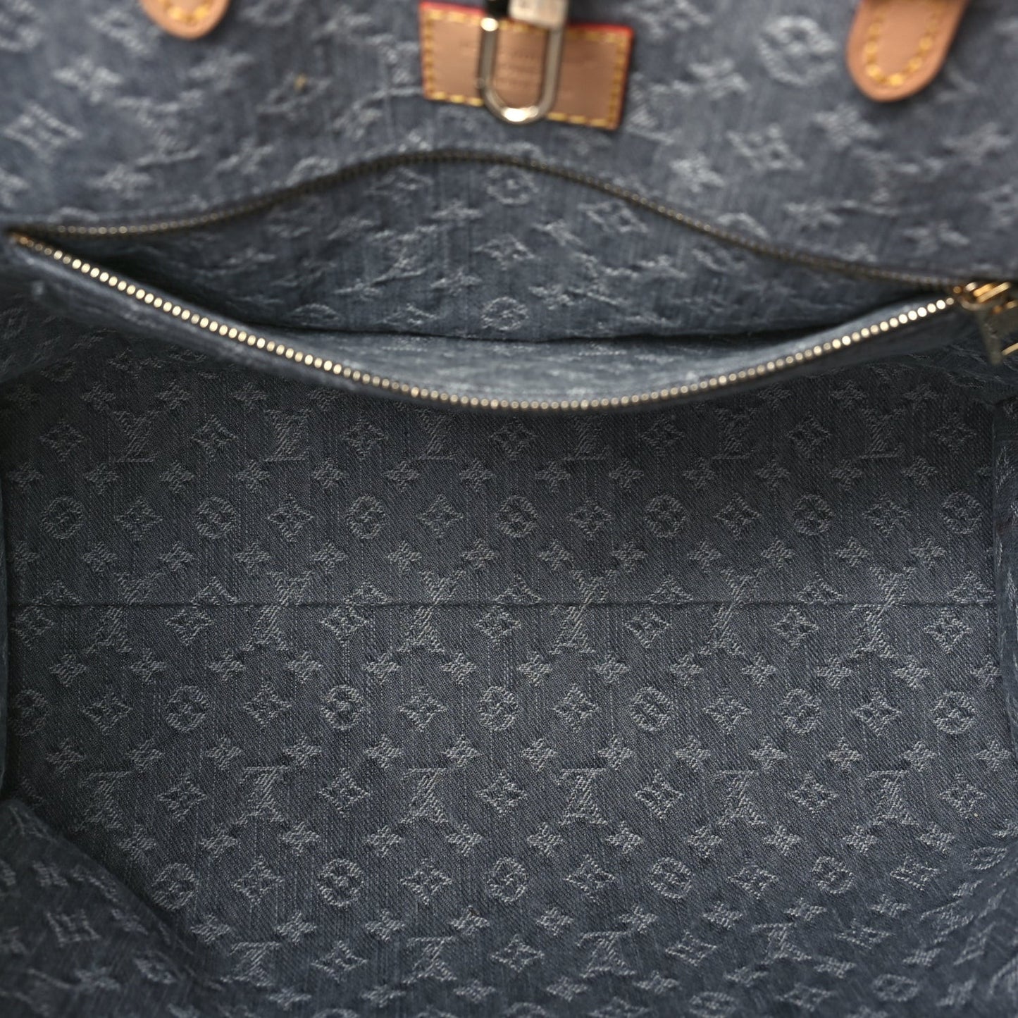 Monogram Denim Onthego MM Washed Gray