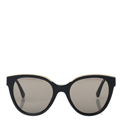 Chanel Acetate CC Butterfly Sunglasses 5414 Black Beige 2 of 7