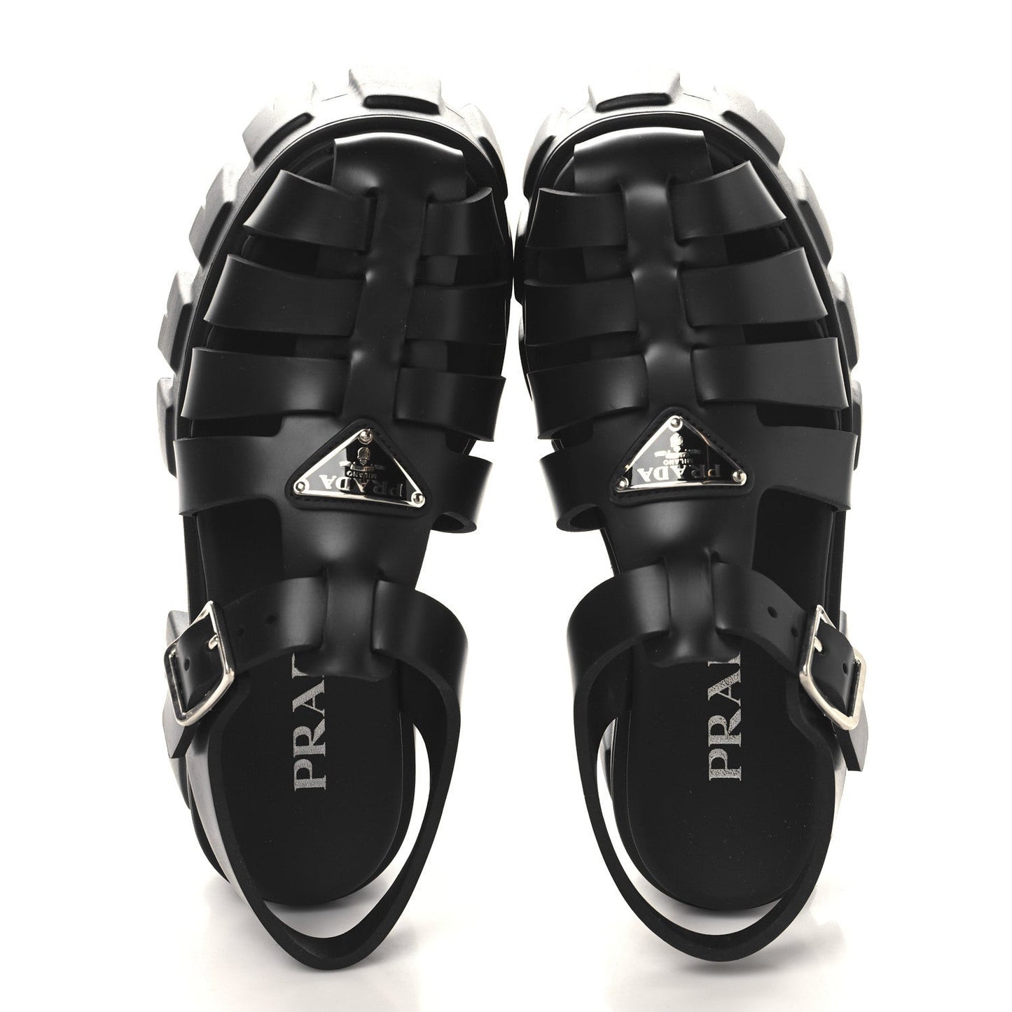 Foam Rubber Triangle Logo Monolith 55mm Cage Sandals 36 Black