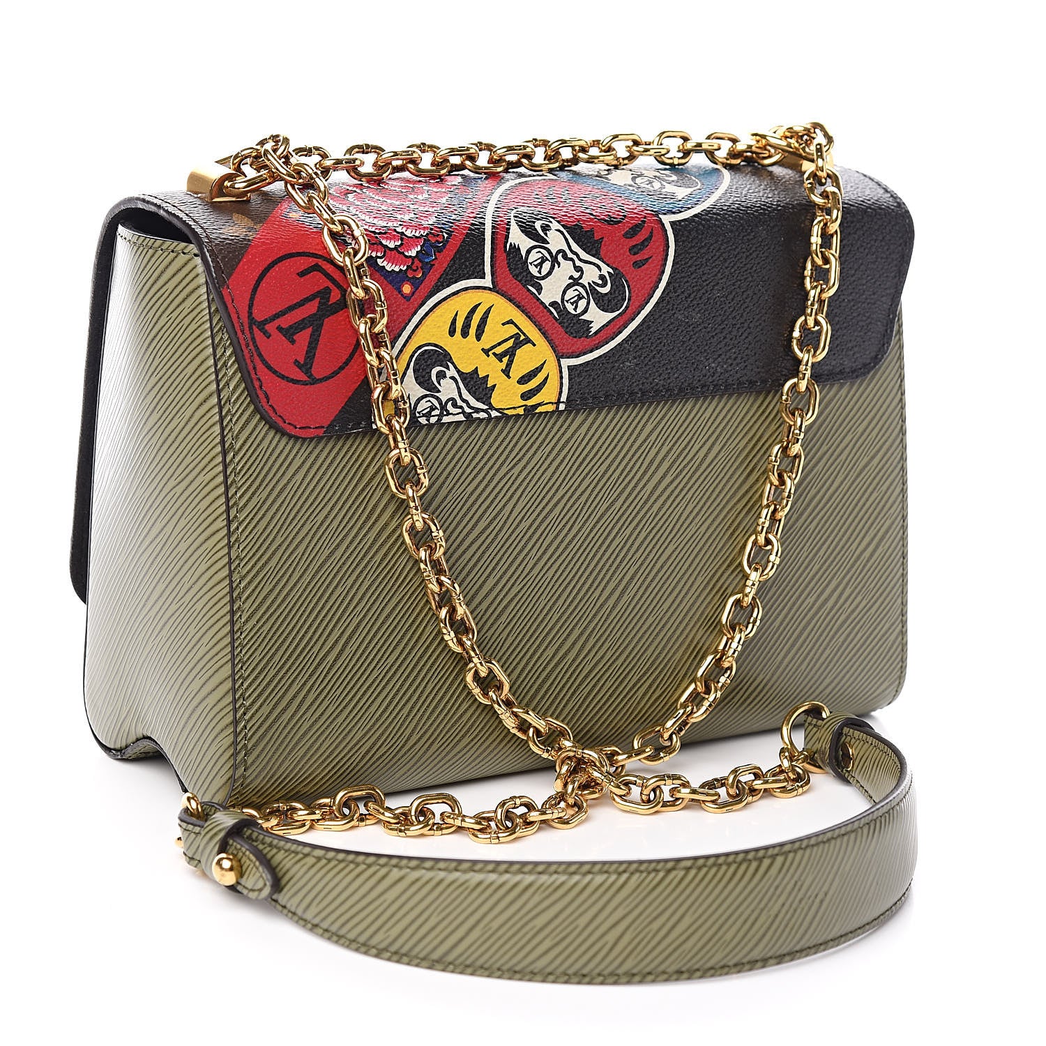 Louis Vuitton Epi Monogram Kabuki Twist Shoulder Bag MM Green 3 of 11