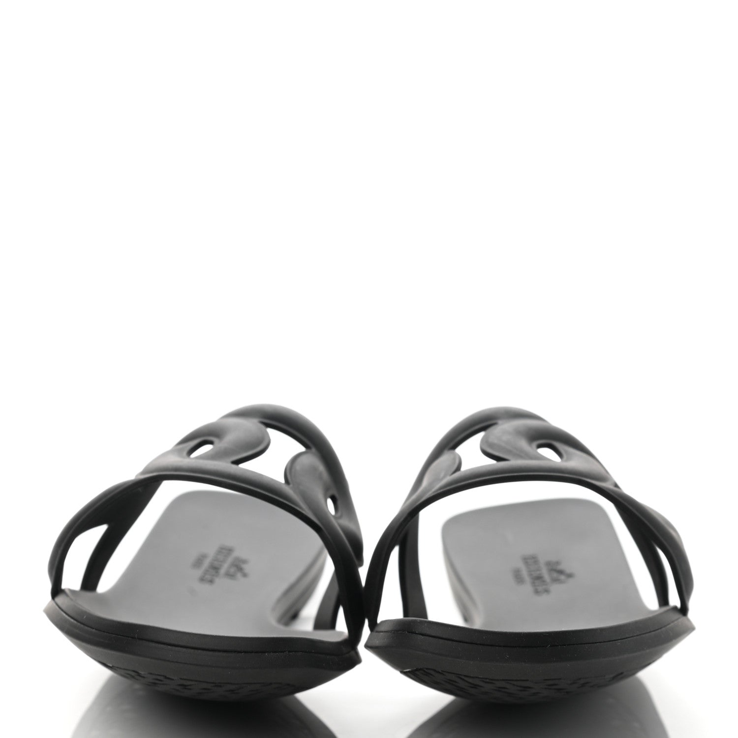 Hermes Rubber Aloha Sandals 36 Black 2 of 8