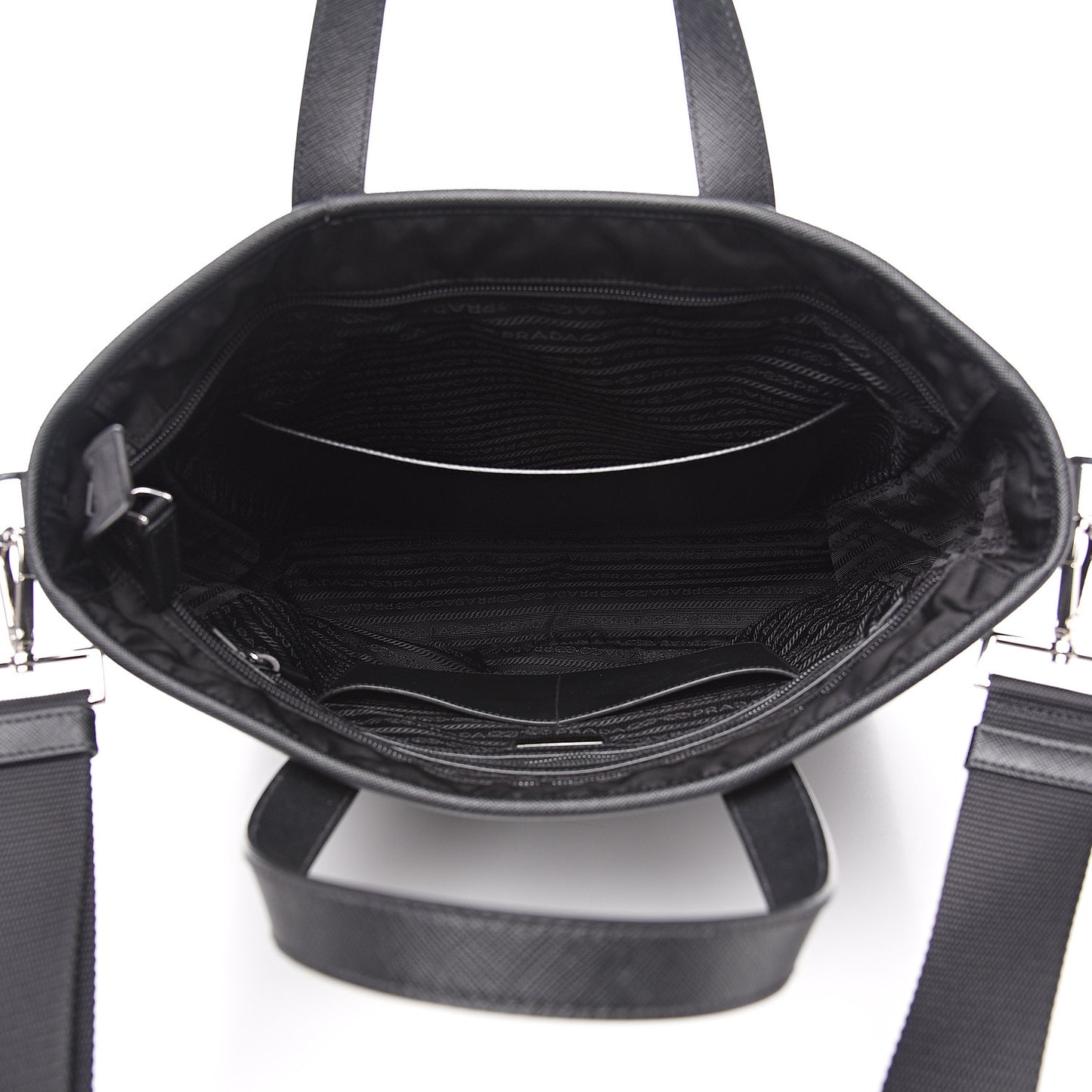 Tessuto Nylon Saffiano Tote Black
