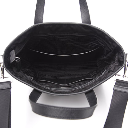 Prada Tessuto Nylon Saffiano Tote Black 4 of 8