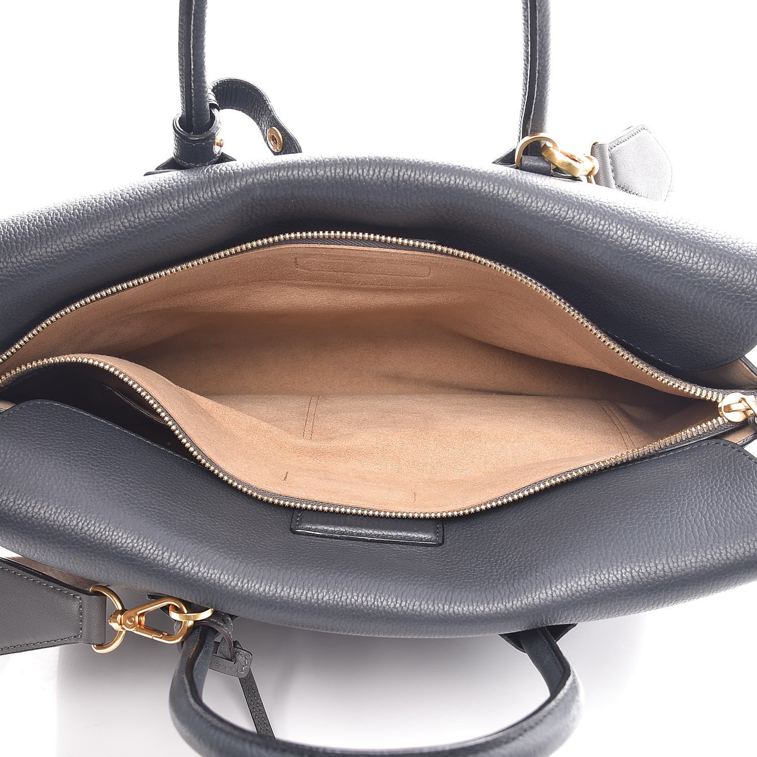 MCM Grained Calfskin Medium Milla Tote Phantom Grey 8 of 13