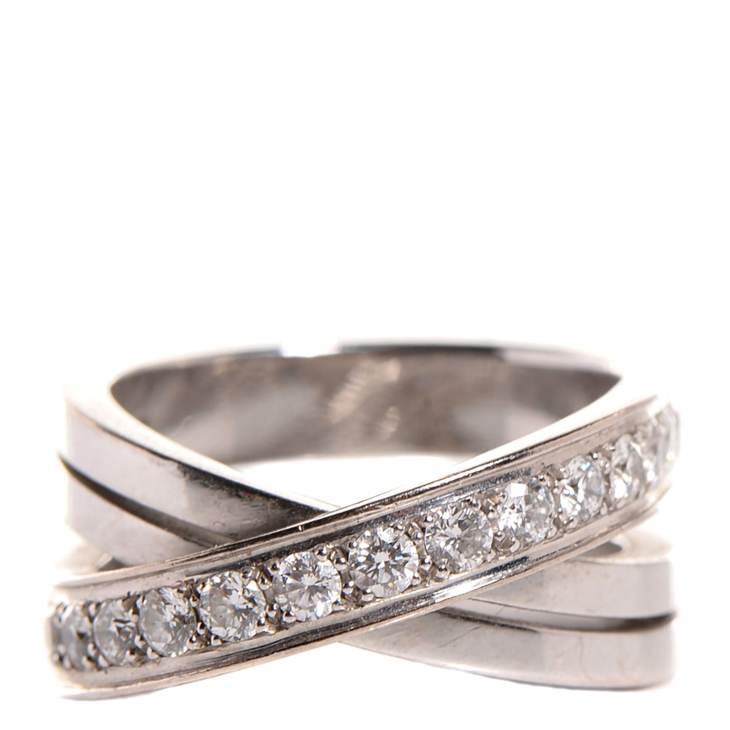 Cartier 18K White Gold Diamond 9mm Paris Nouvelle Vague Ring 48 4.5 1 of 7