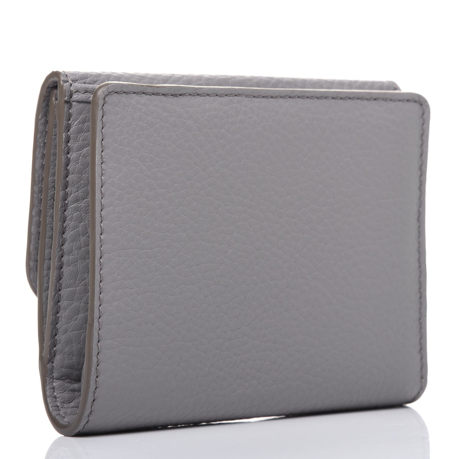 Chloe Grained Calfskin Marcie Square Wallet Cashmere Grey 3 of 12