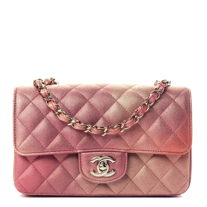 Chanel Metallic Lambskin Quilted Ombre Mini Rectangular Flap Pink 1 of 4