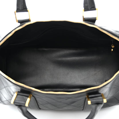 Chanel Calfskin Diamond Stitched Duffle Bag Black 5 of 11
