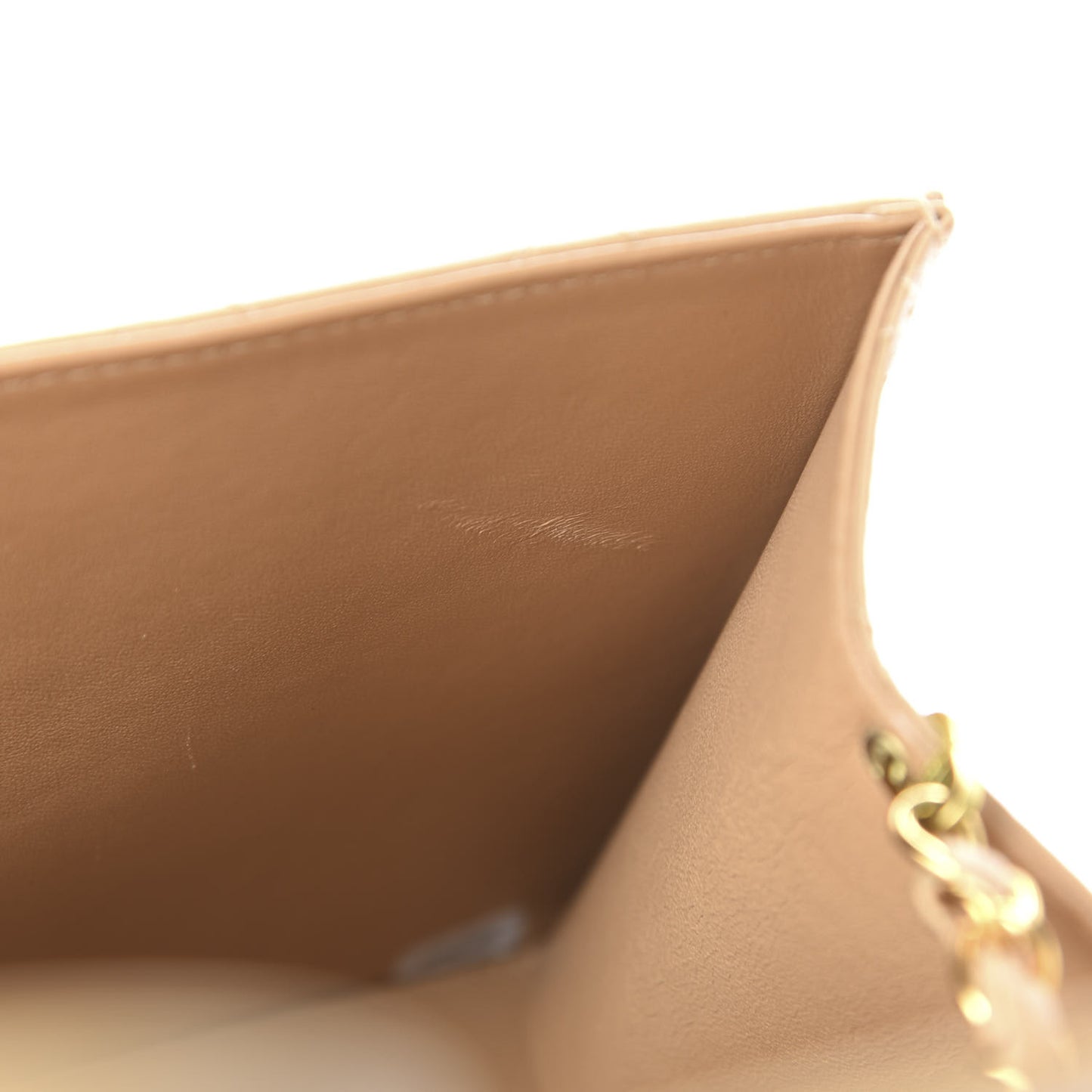 Lambskin Quilted Maxi Single Flap Beige