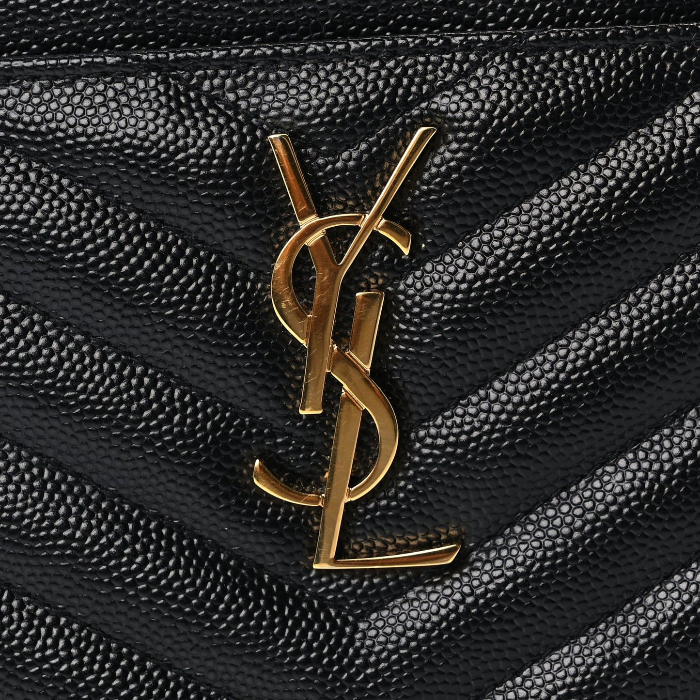 Grain De Poudre Chevron Monogram Bill Pouch Black