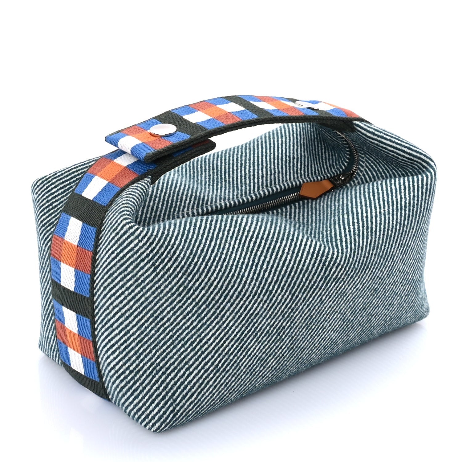 Hermes Merino Wool Small Au Carre Bride-A-Brac Pouch Vert Foret 2 of 8