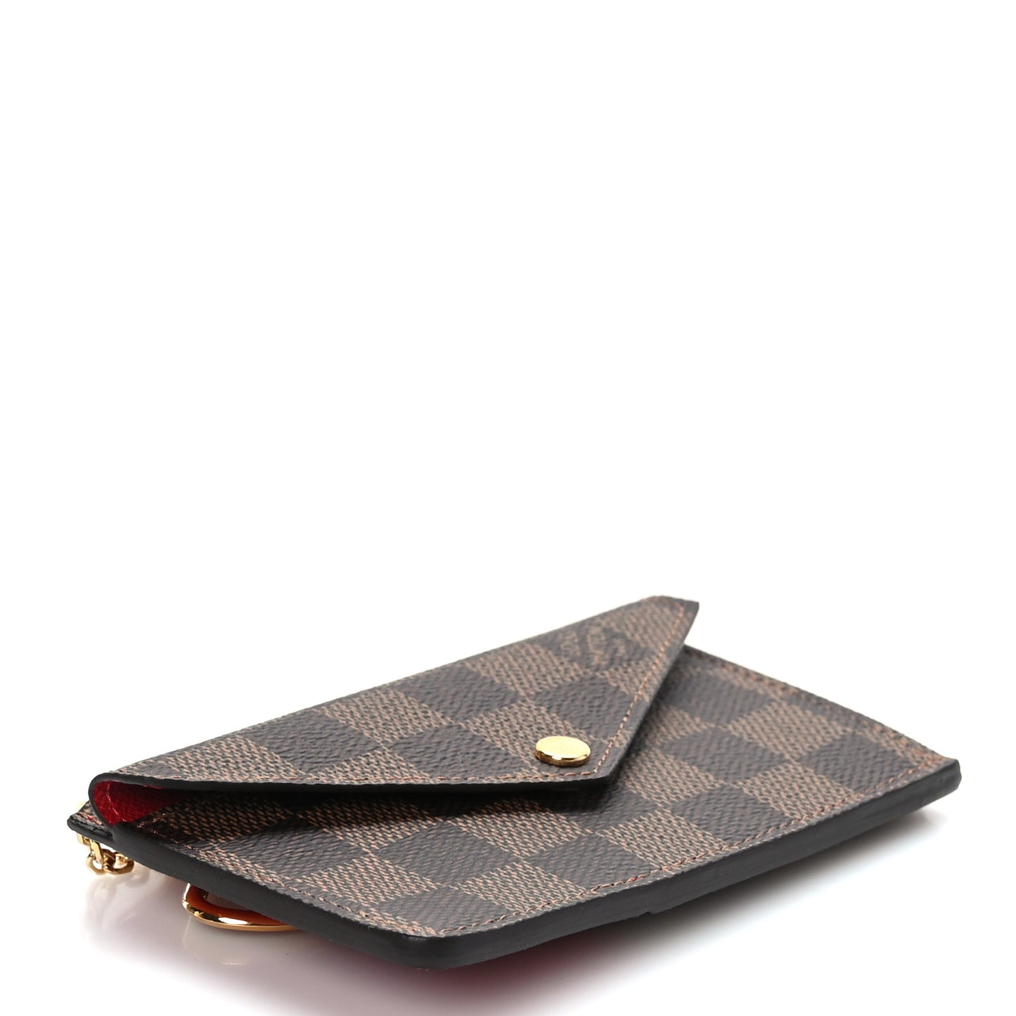 Damier Ebene Recto Verso Card Holder Red