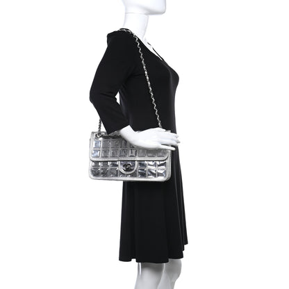 Chanel Vinyl Large Ice Cube Flap Silver 2 of 12
