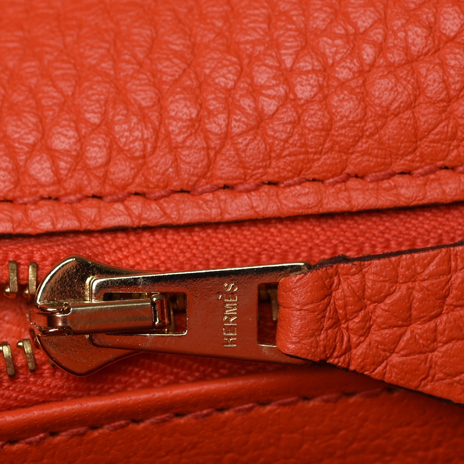 Hermes Taurillon Clemence Kelly Retourne 32 Orange Poppy 21 of 27