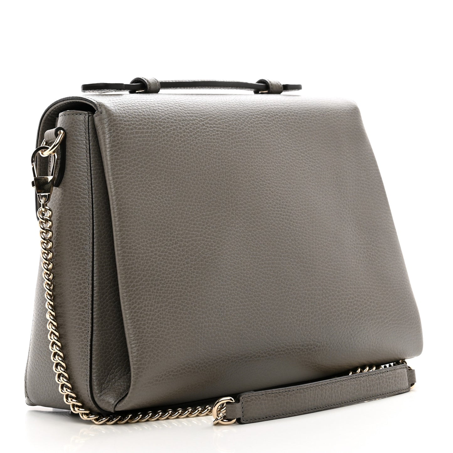 Dollar Calfskin Medium Interlocking G Top Handle Shoulder Bag Loess