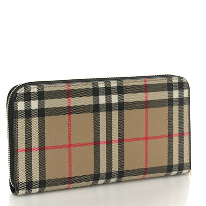 Burberry Vintage Check Elmore Zip Around Wallet Black 3 of 8