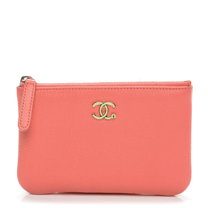 Chanel Goatskin Small CC Clover Cosmetic Case Corail 1 of 7