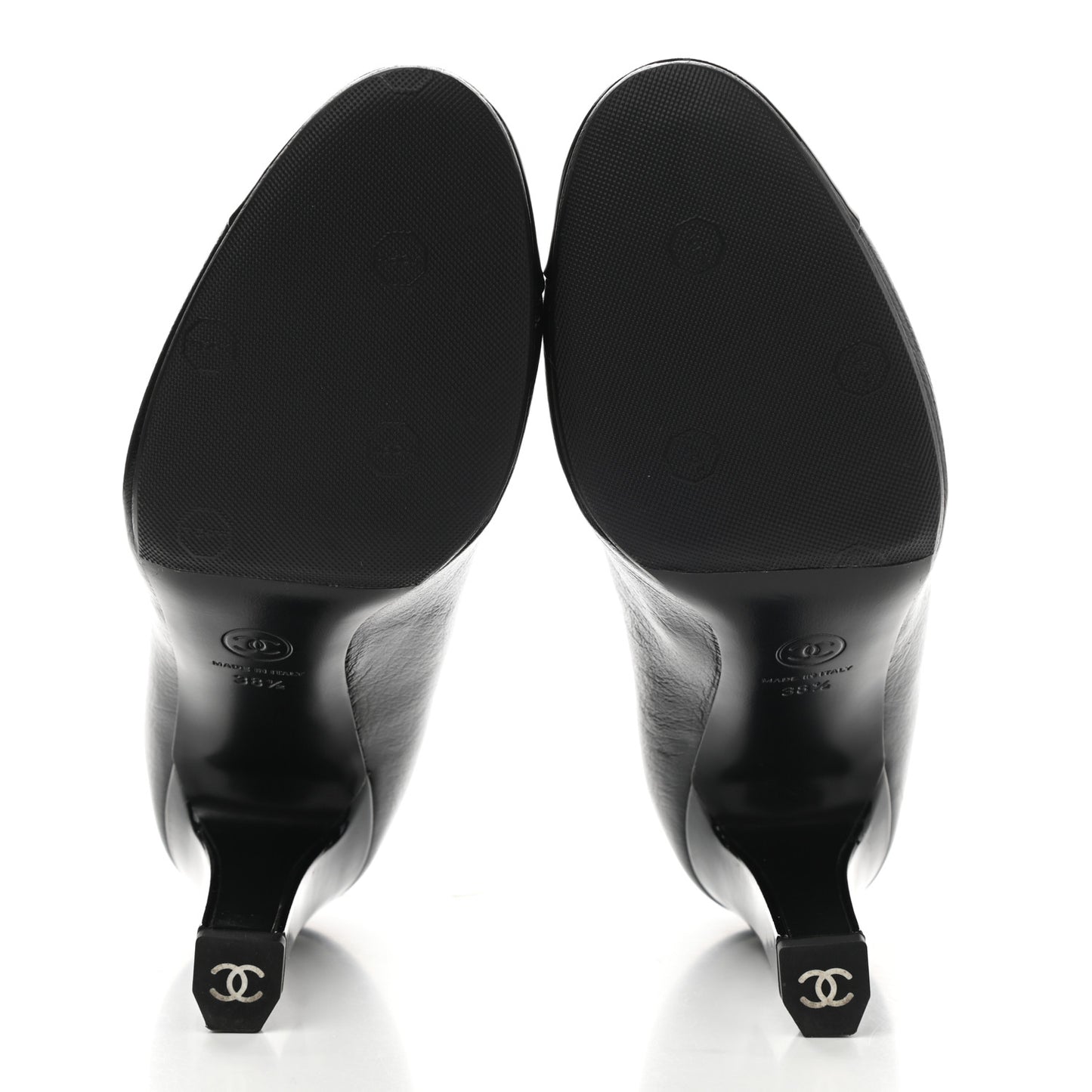 Lambskin Patent Cap Toe CC Pumps 38.5 Black