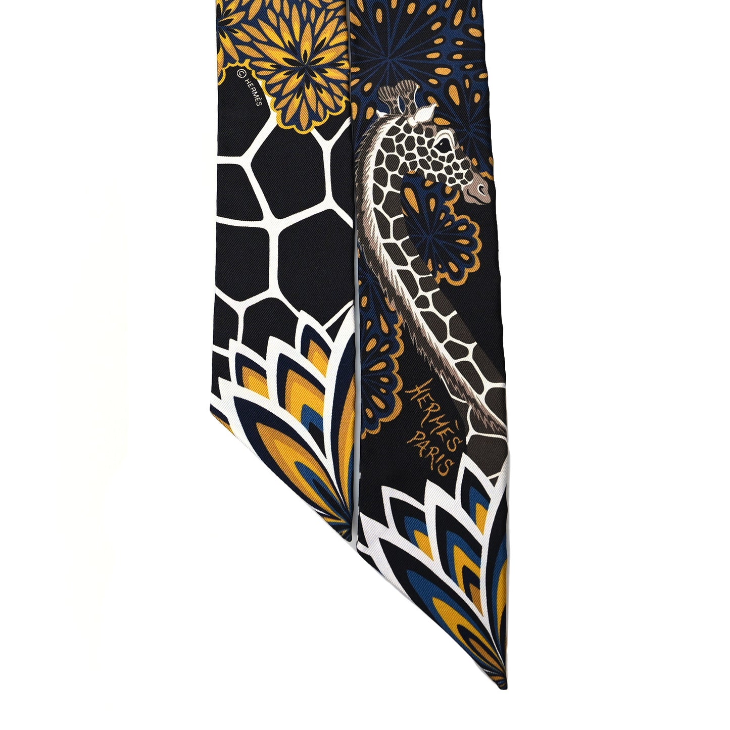 Silk Three Graces Twilly Black Gold Taupe