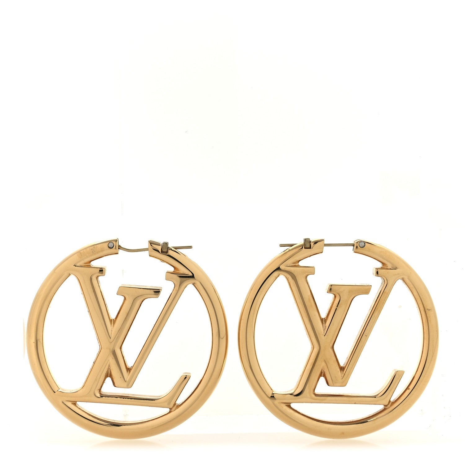 Louis Vuitton Metal Louise Hoop Earrings Gold 1 of 4