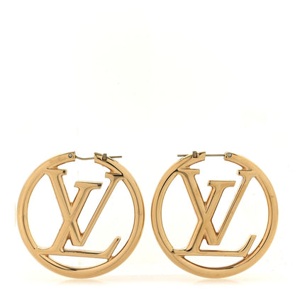 Louis Vuitton Metal Louise Hoop Earrings Gold 1 of 4