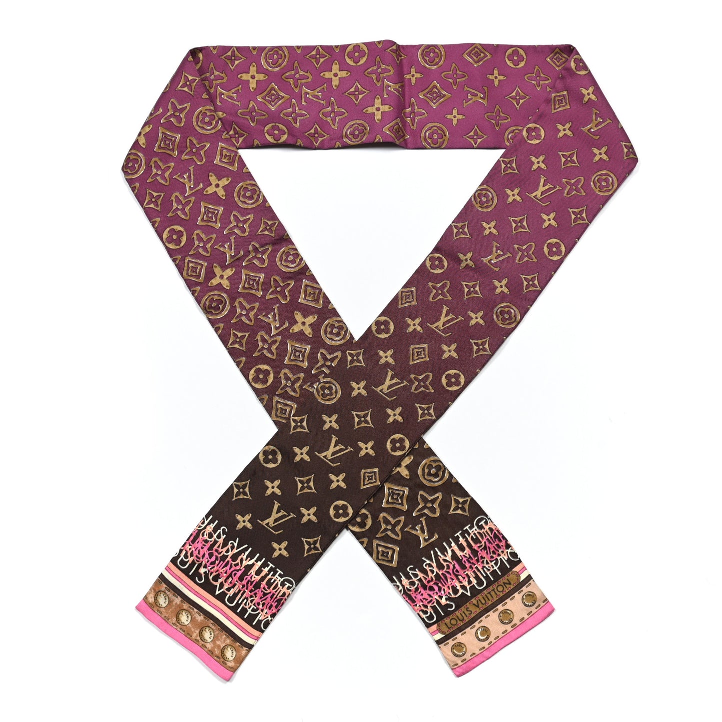 Silk Monogram Map Bandeau Cassis