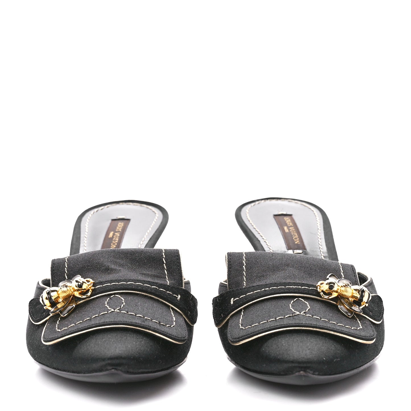 Satin Anthares Mule Pumps 36.5 Black