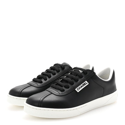 Chanel Calfskin CC Uniform Womens Sneakers 37 Black 4 of 7