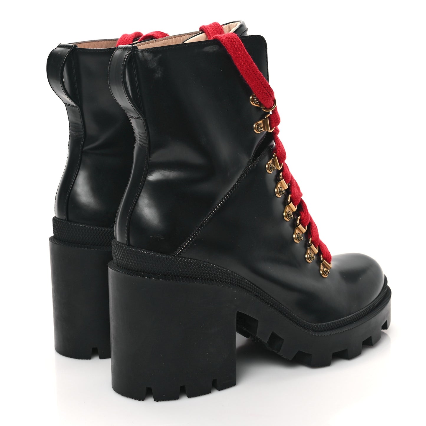 Magnum Calfskin Pearl Lace Up Combat Ankle Boots 39 Black