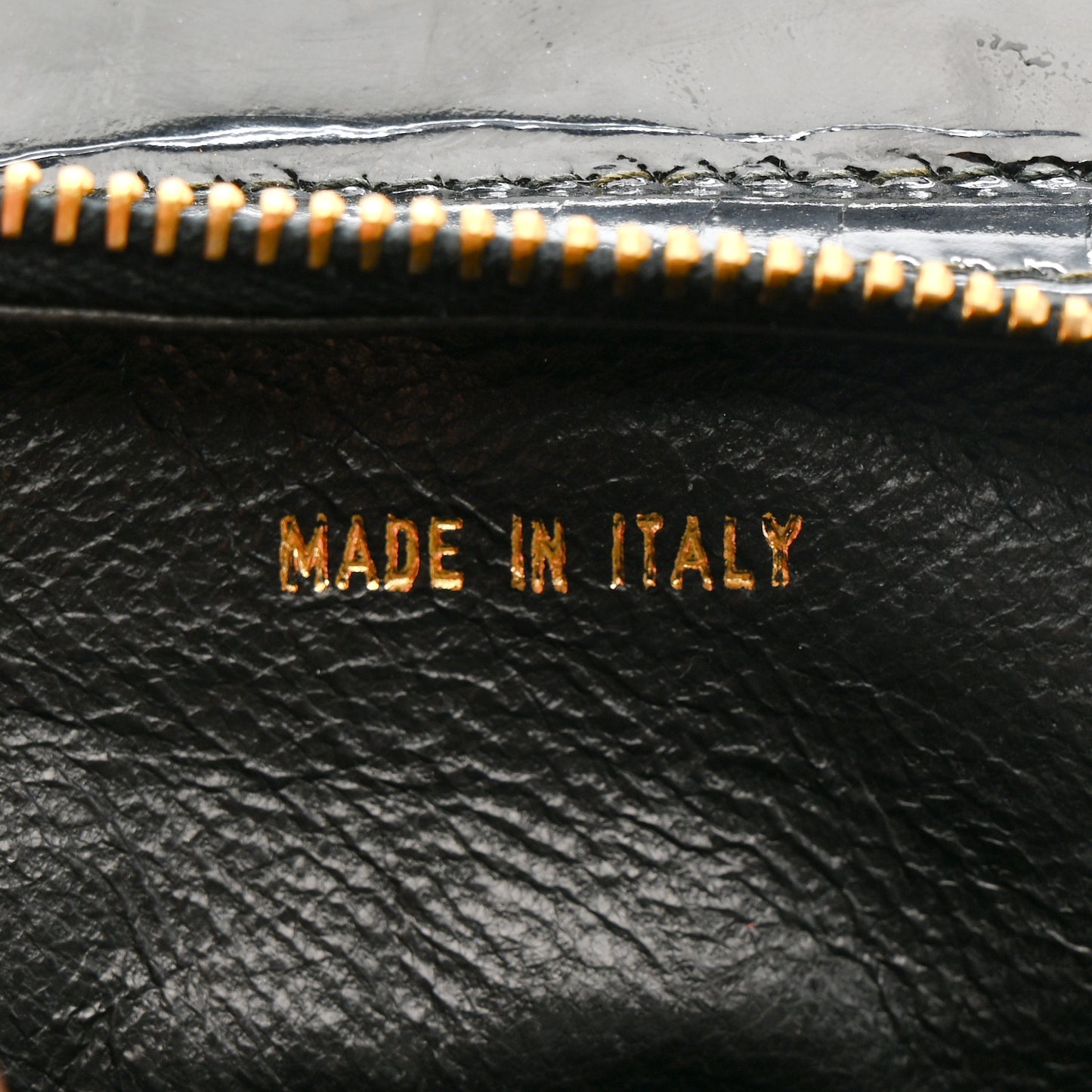 Patent Quilted Mini Shoulder Bag Black