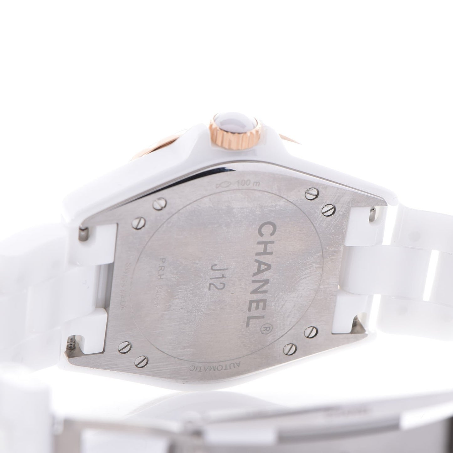 Stainless Steel 18K Beige Gold Ceramic Diamond 36.5mm J12 Automatic Watch White