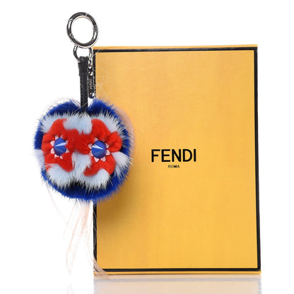 Fendi Fox Fur Monster Flowery Mini Bag Bug Charm Blue Multicolor 5 of 5
