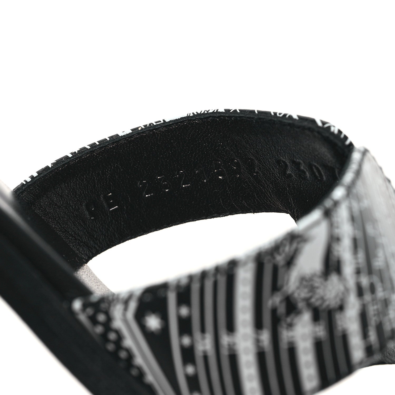 Hermes Calfskin Astrologie Bandana Oran Sandals 38 Black White 8 of 9