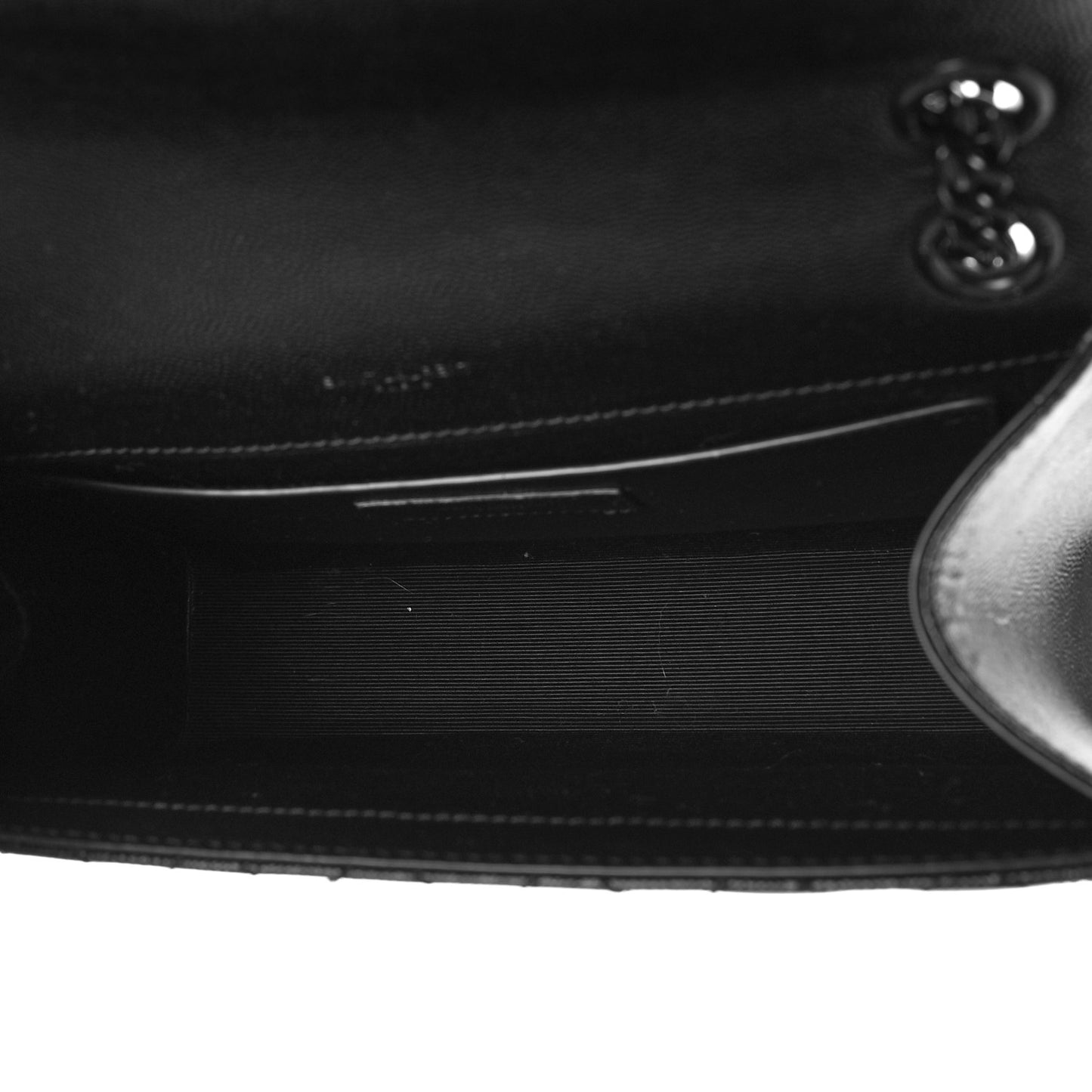 Grain De Poudre Textured Mixed Matelasse Triquilt Medium Monogram Monochrome Satchel Black