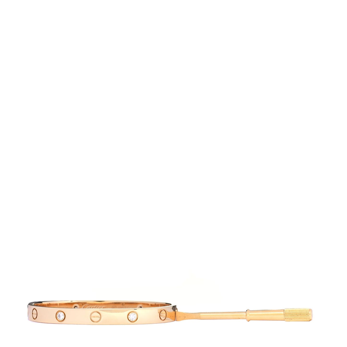 18K Yellow Gold 4 Diamond LOVE Bracelet 17