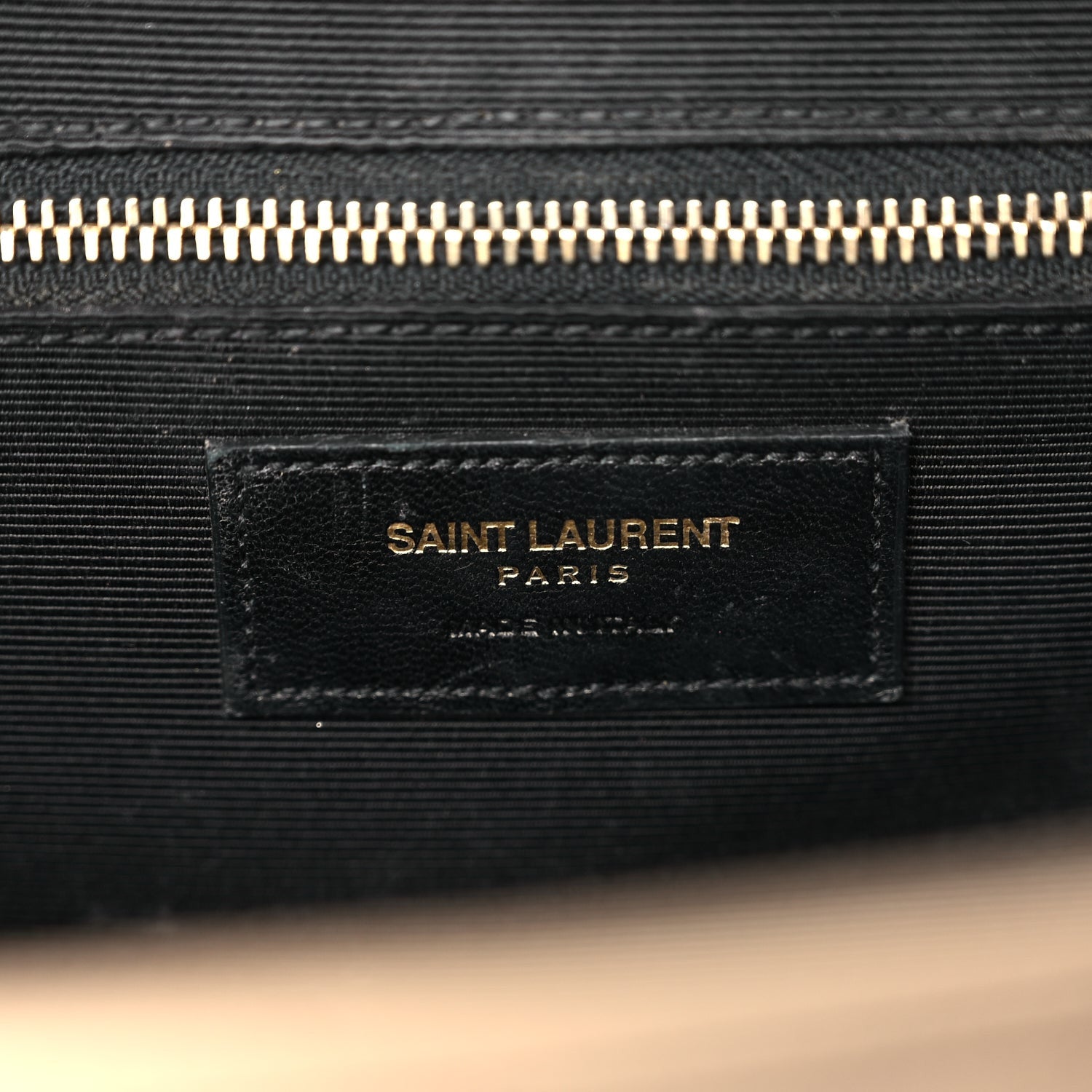 Saint Laurent Grain De Poudre Matelasse Chevron Large Monogram Satchel Dark Beige 5 of 11