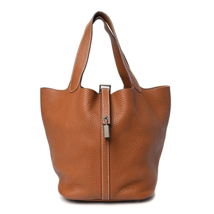 Hermes Taurillon Clemence Picotin Lock 22 MM Gold 1 of 10